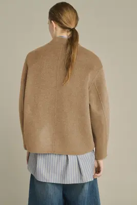 MANTEAU WINDSOR CAMEL CHINÉ — photo 3