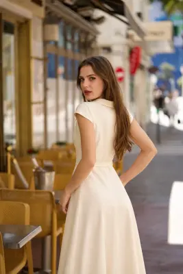 Hortense Collared Dress - Cream — photo 3