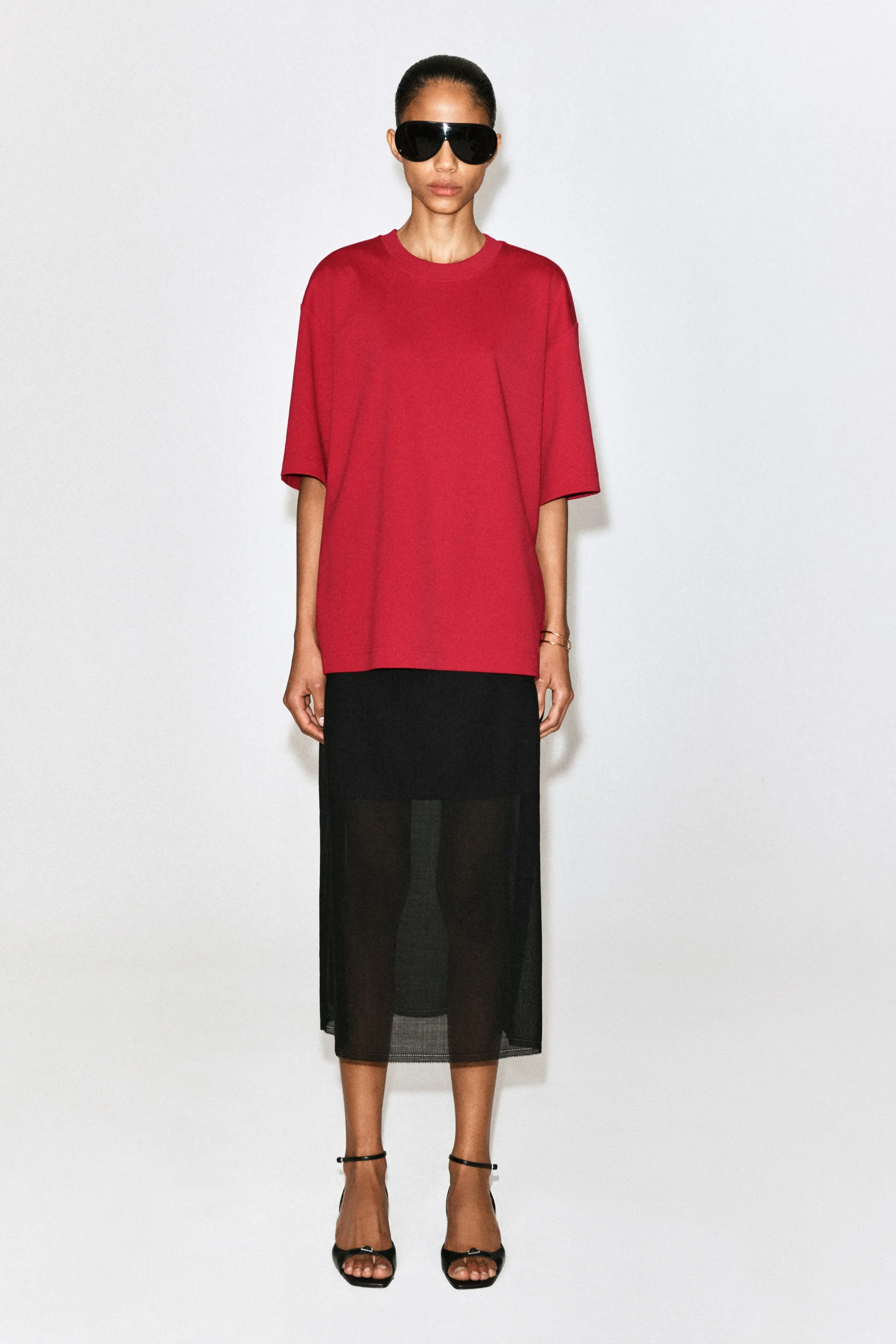 T-SHIRT OVERSIZE - ROUGE
