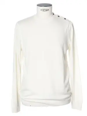 Pull col rond manches longues en maille fine blanc écru Taille L — photo 1