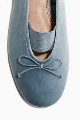 Ballerines en velours - Bleu ancien — photo 2