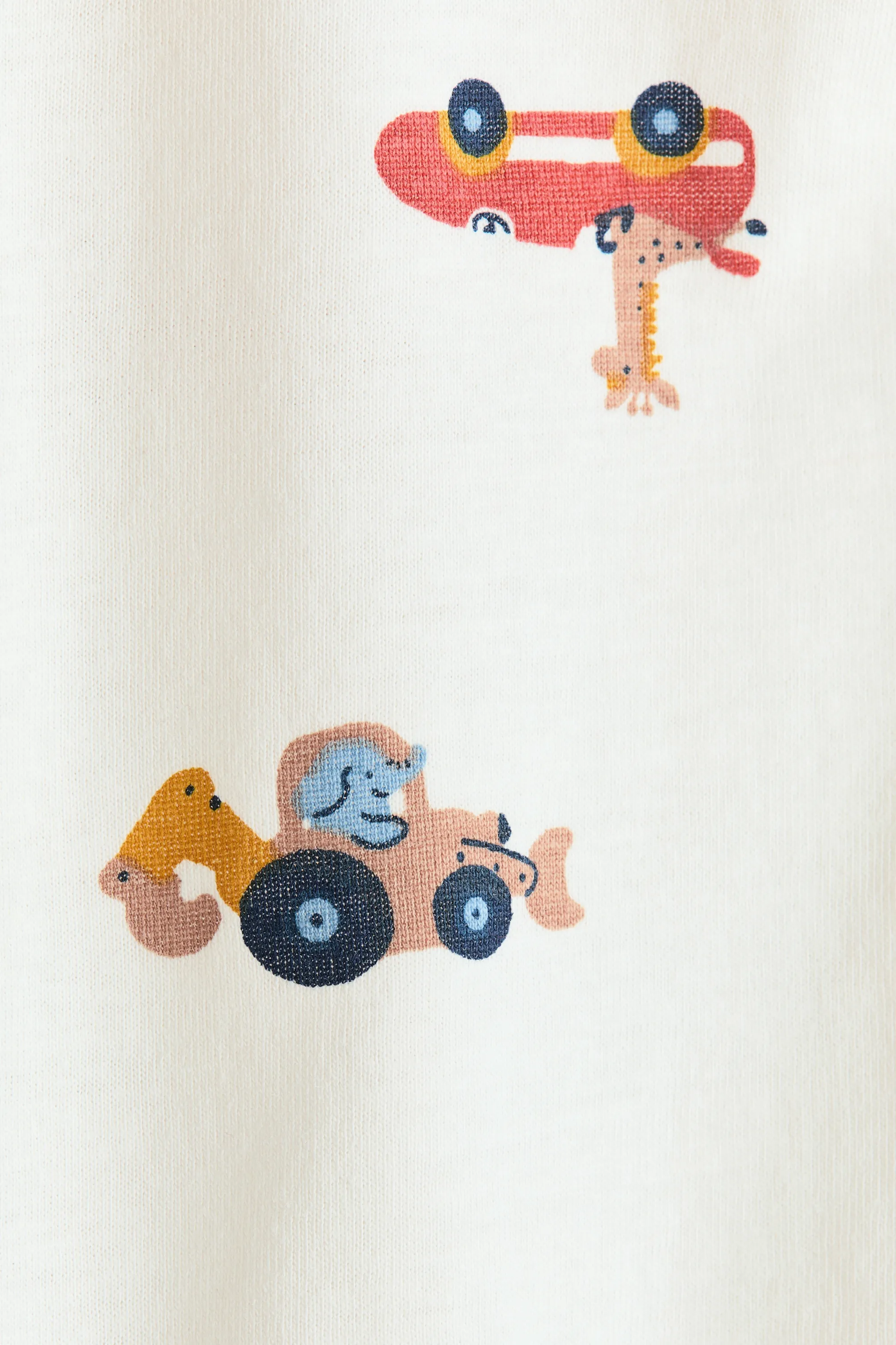 T-shirt imprimé en coton - Crème/véhicules