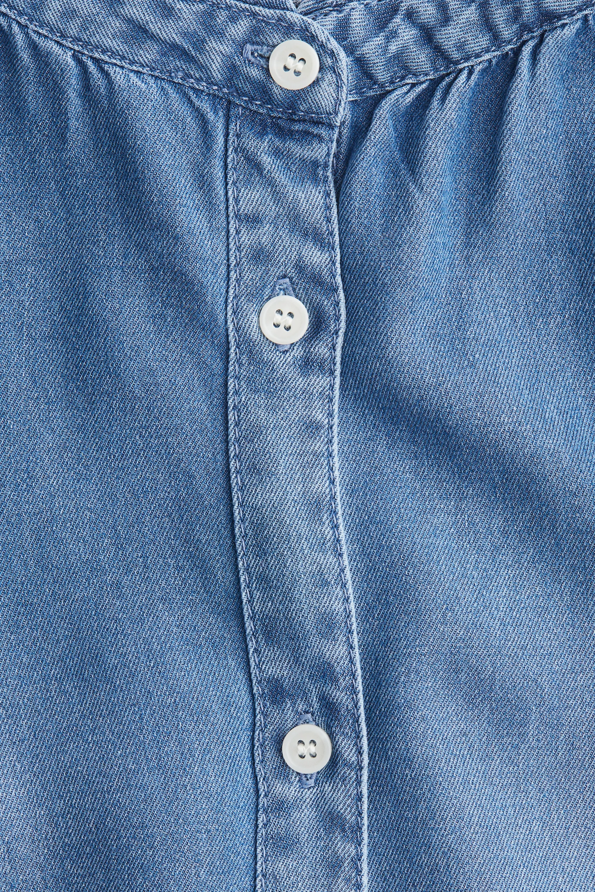 Blouse volantée en denim - Bleu denim