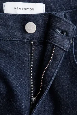Slim Straight High Waist Jeans - Bleu denim foncé — photo 4