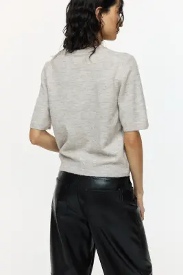 T-shirt en maille - Taupe clair chiné — photo 3