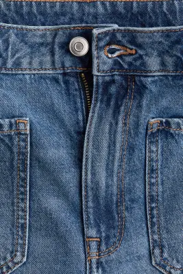 Short High Rise en denim - Bleu denim — photo 1