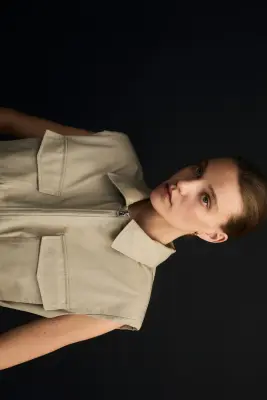 Veste cargo sans manches - Beige — photo 2