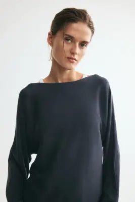 Pull épaules nues - Gris foncé — photo 2