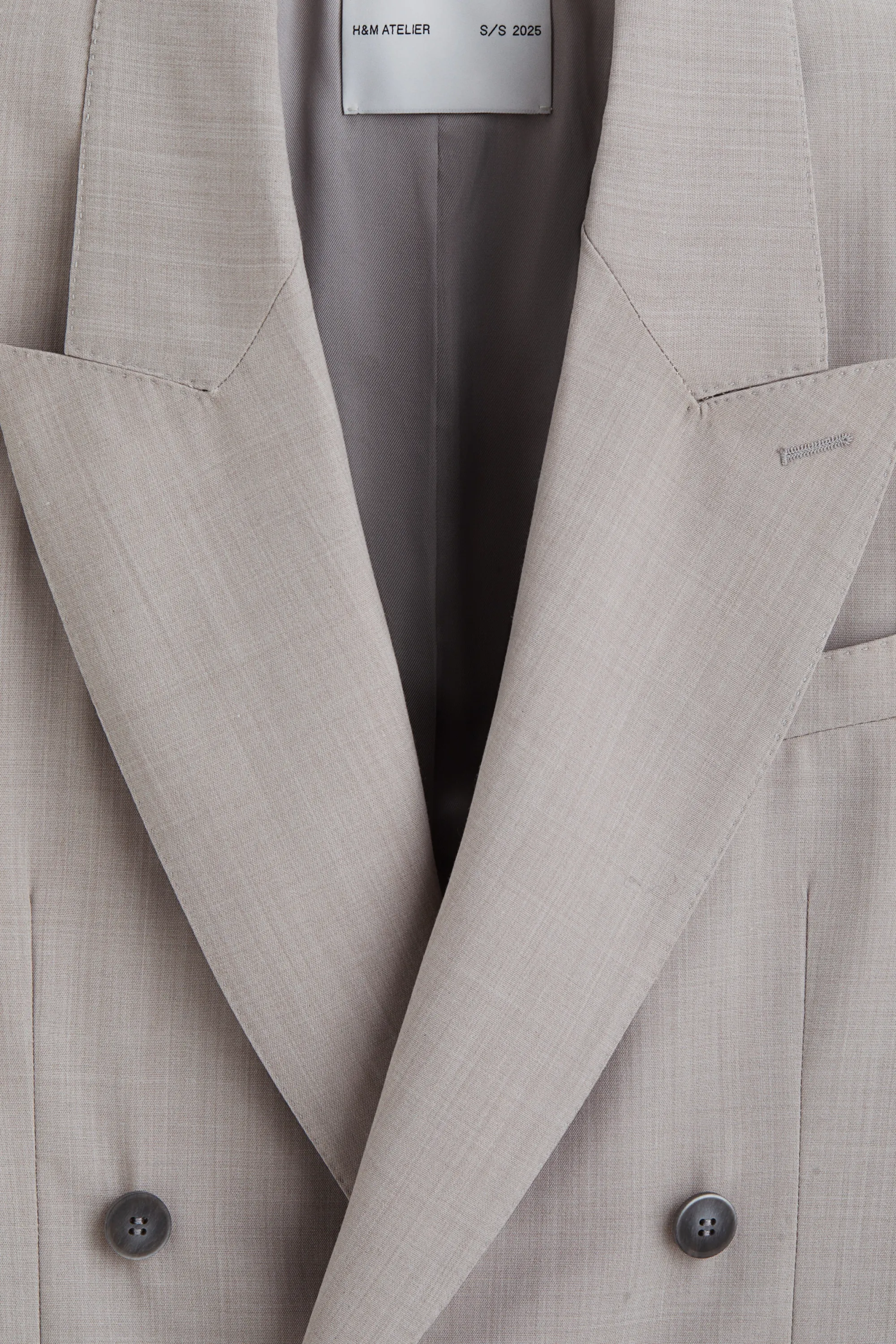 Veste à fermeture croisée en laine mélangée - Gris
