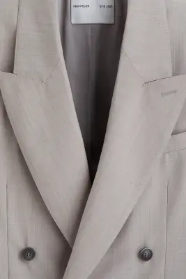 Veste à fermeture croisée en laine mélangée - Gris — photo 1