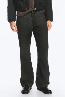 Jean bootcut décontracté taille mi-haute Mercury - Noir enduit - Noir — photo 1