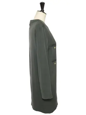 Robe en laine vert foncé boutons dorés Prix boutique 1500€ Taille de 38 — photo 4
