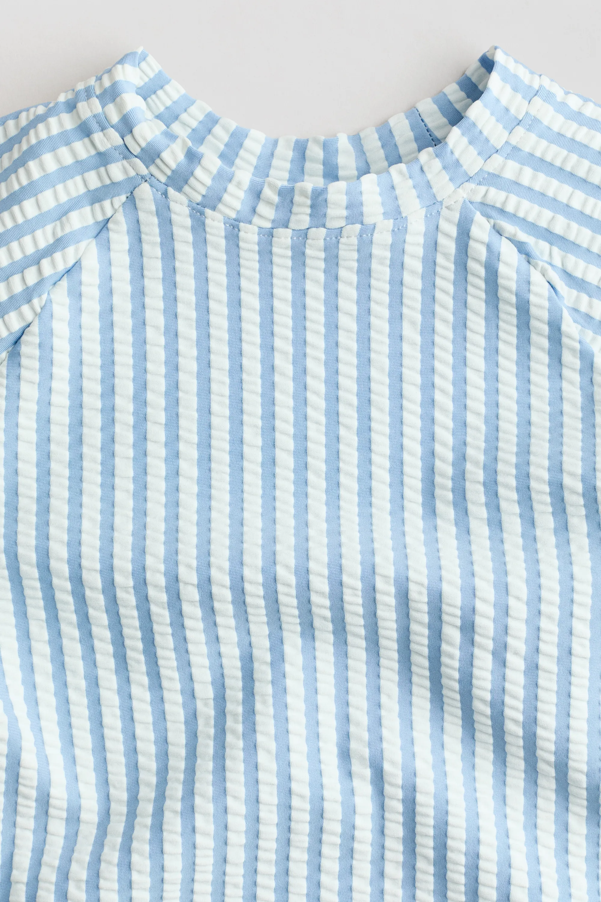 T-shirt de bain texturé UPF 50 - Bleu clair/rayé