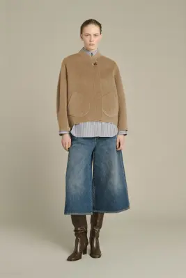 MANTEAU WINDSOR CAMEL CHINÉ — photo 2