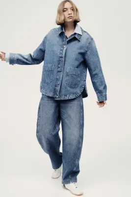 Denim shacket - Bleu denim — photo 1