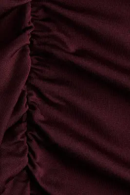 Robe asymétrique à effet drapé - Bordeaux — photo 4