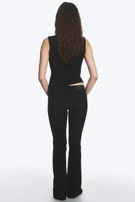 Jean bootcut skinny taille basse Luna - Black Rinse - Noir — photo 3