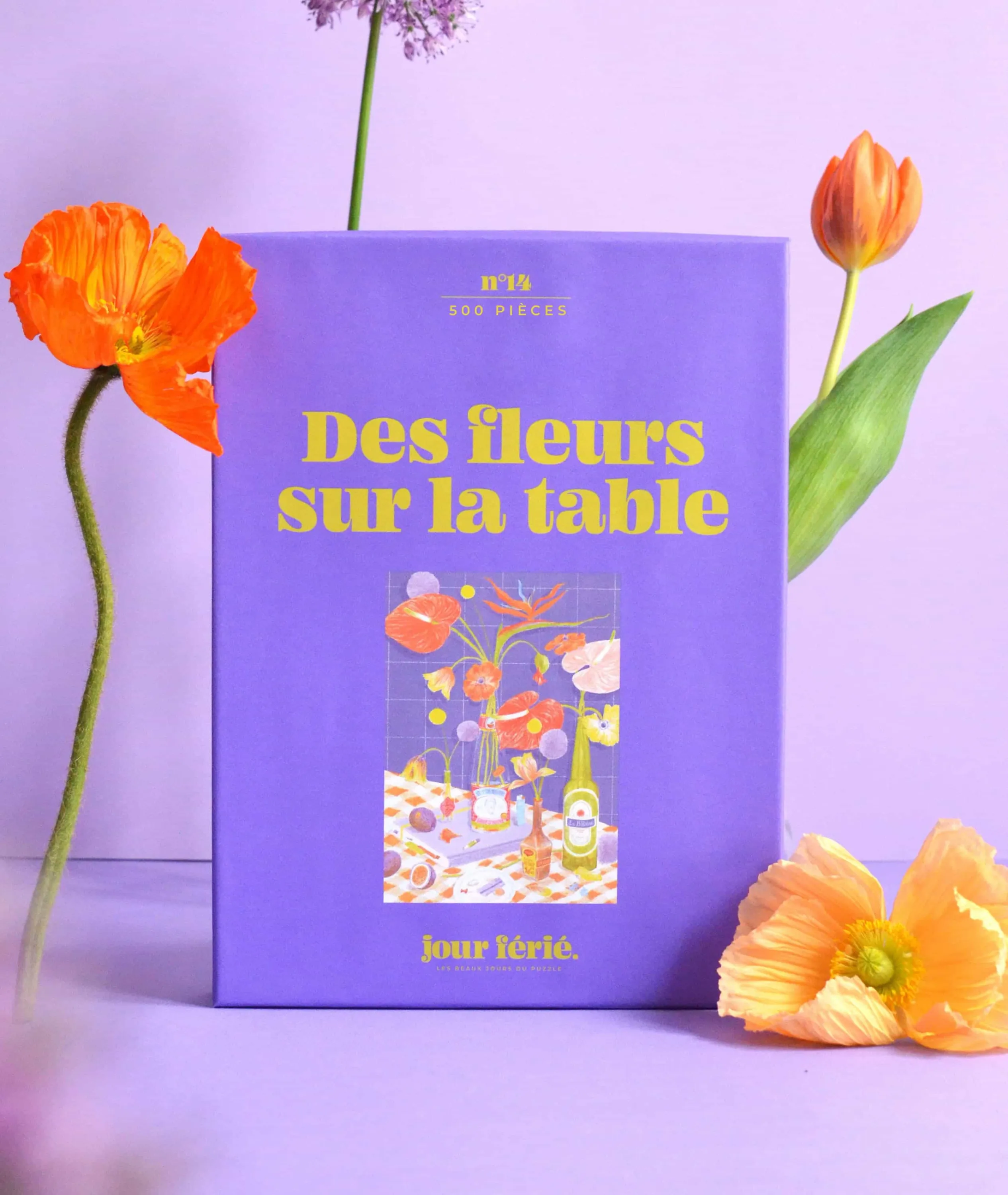Puzzle 500 pièces Des fleurs sur la table – Jour Férié