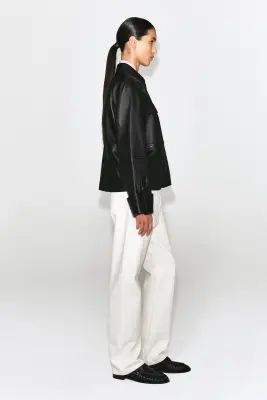 VESTE WORKWEAR EN CUIR - NOIR — photo 4