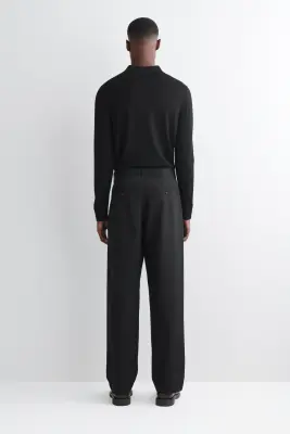PANTALON CHINO REGULAR DROIT EN COTON - NOIR — photo 4