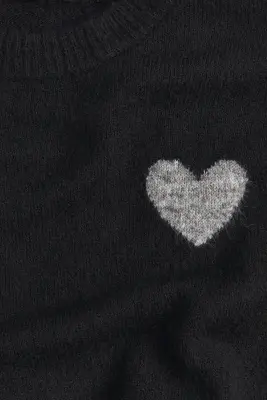 Pull avec motif - Noir/cœur — photo 3