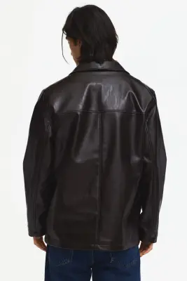 Veste en tissu enduit - Marron foncé — photo 2
