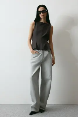 Top péplum chic - Gris foncé — photo 1