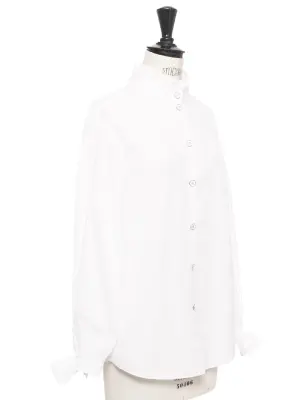 Chemise en coton blanc col à volant noeud aux poignets FW 2023 Prix boutique 1600€ Taille 34 — photo 4
