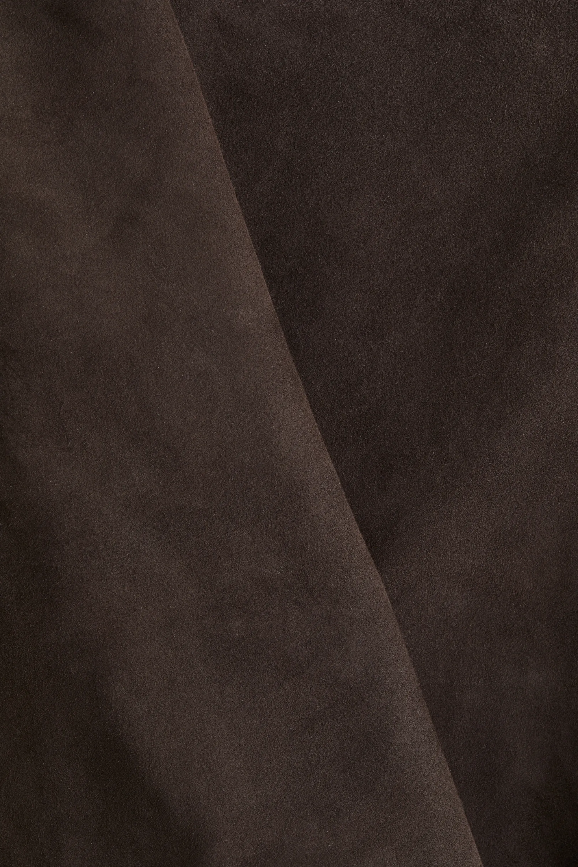 Minijupe en cuir velours - Marron foncé