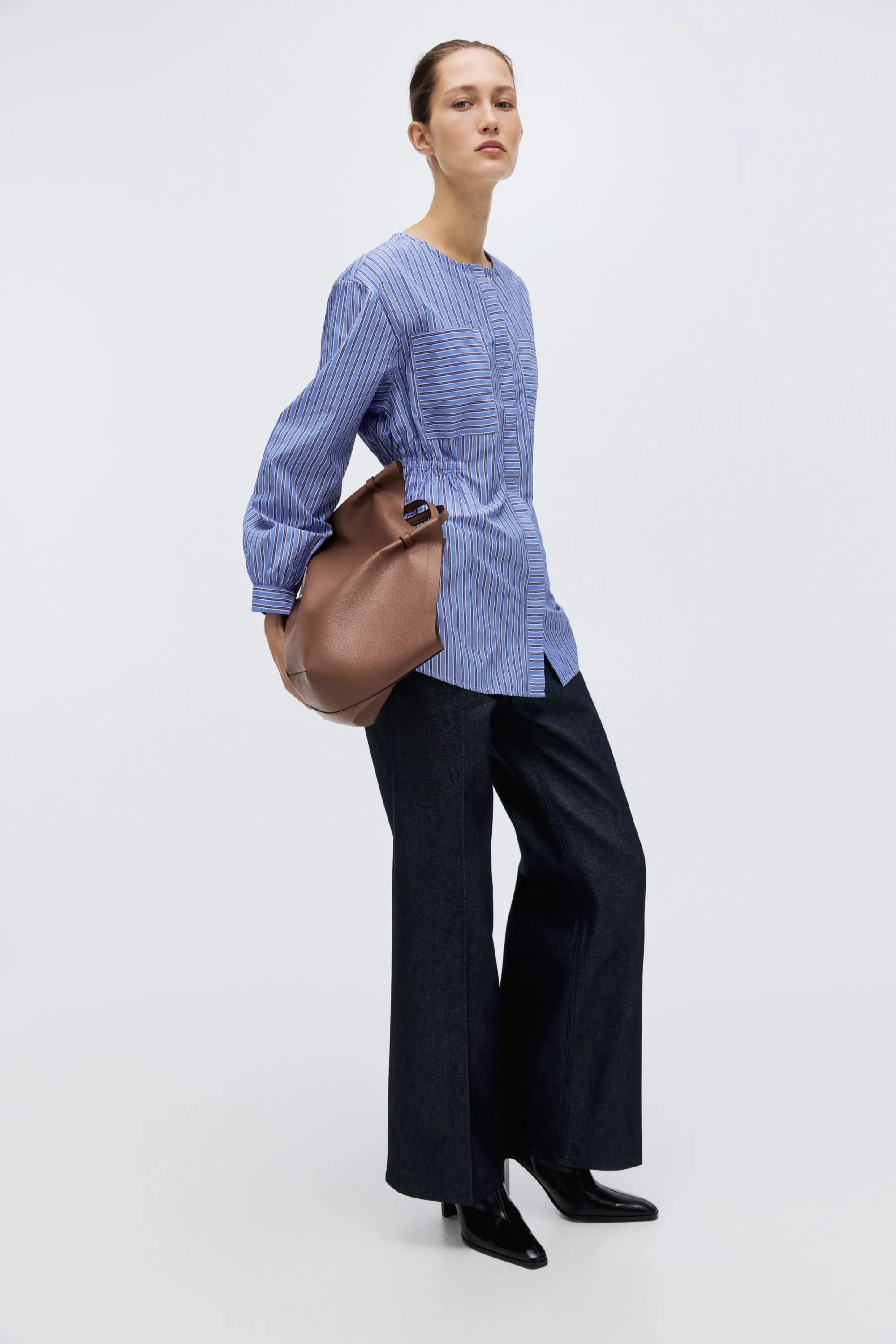 Blouse cintrée - Bleu/rayé