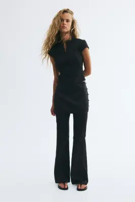 Top en tissu jacquard - Noir — photo 1