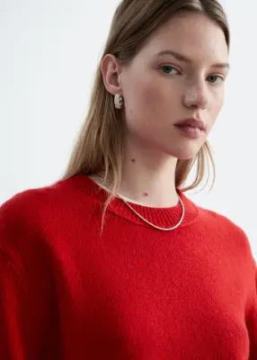 Pull en cachemire mélangé - Rouge — photo 3