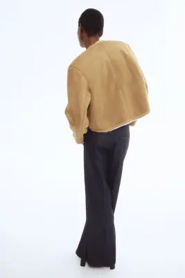 Veste doublée de tissu peluche - Beige foncé — photo 2
