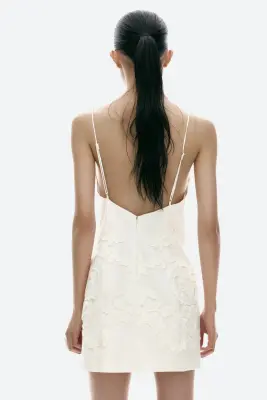 Robe à bretelles fines avec applications - Crème — photo 3