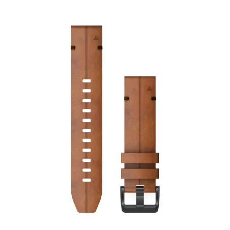 Bracelet de montre Garmin QuickFit 22mm Cuir marron avec boucle noire 010-12863-05