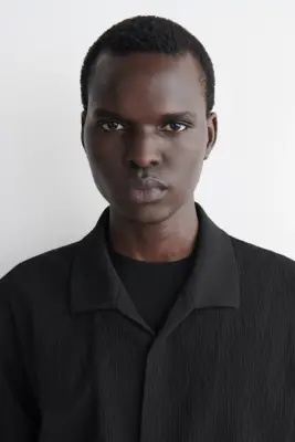 CHEMISE EN COTON FROISSÉ - NOIR — photo 4
