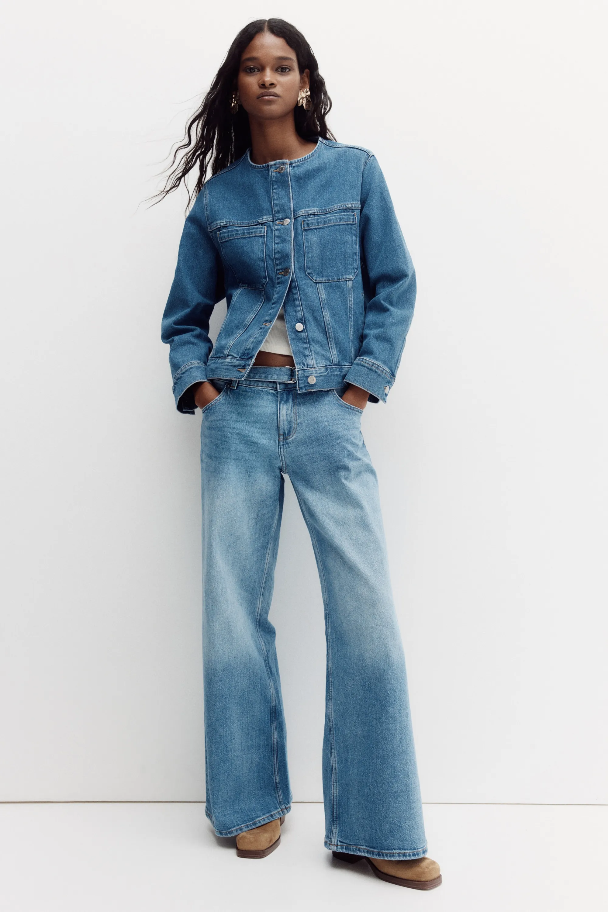 Wide Jeans - Bleu denim clair