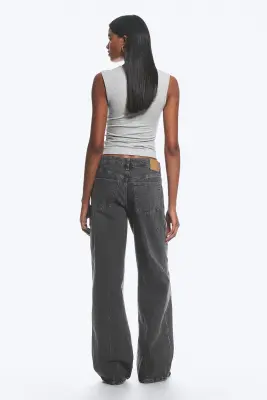 Jean jambe large taille basse Ample - Risso Black - Black — photo 4