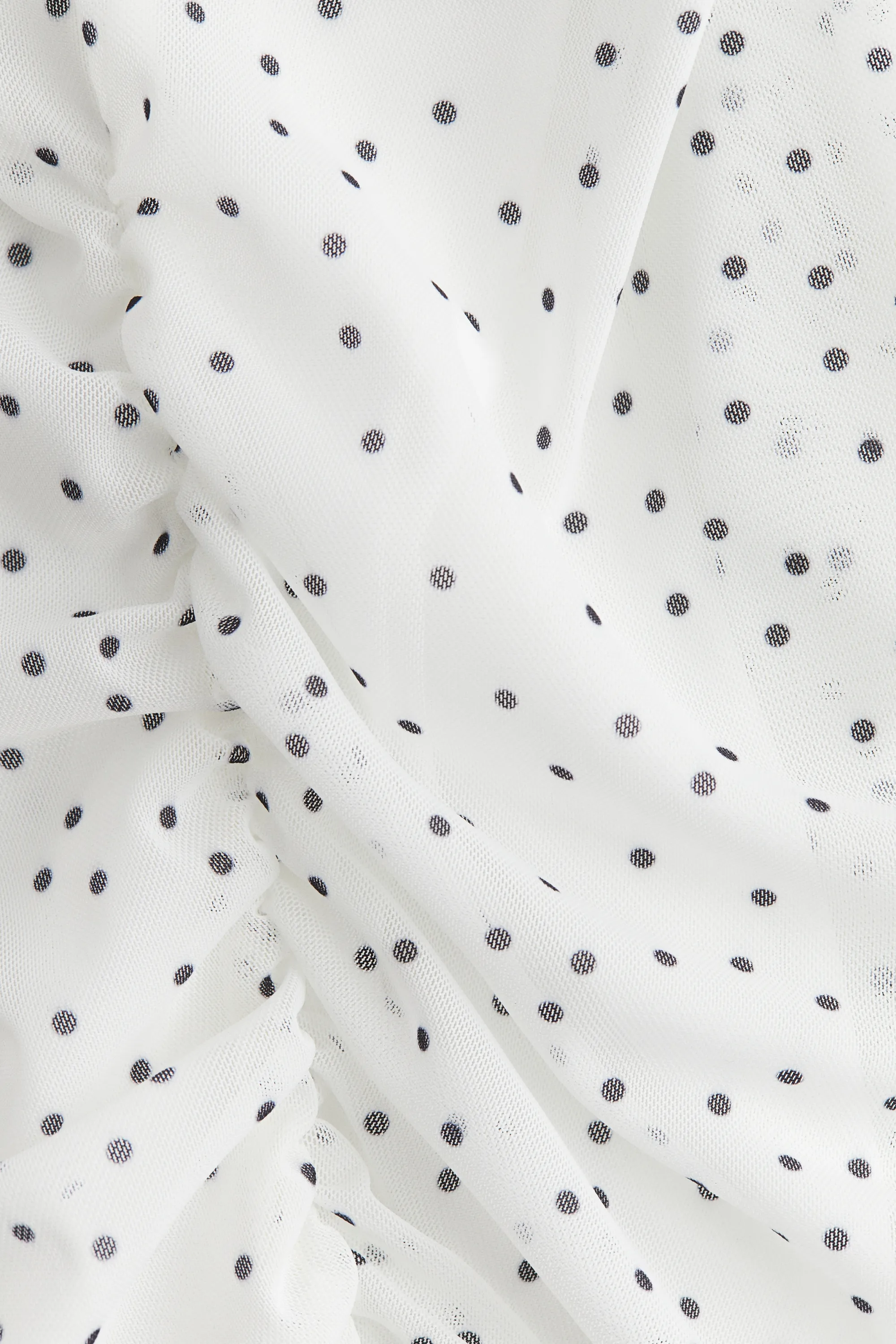 Top à effet drapé - Blanc/pois