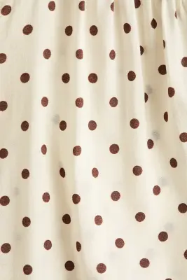 Blouse à manches bouffantes - Crème/pois — photo 2