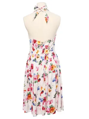 Robe courte cintrée évasée en coton imprimé fleuri multicolor Prix boutique 1850€ Taille 34 — photo 3