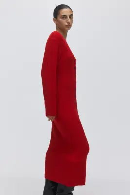 Robe en maille côtelée - Rouge — photo 2