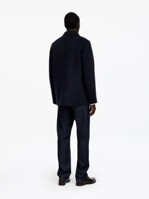 Blazer en laine double face - Bleu foncé — photo 2