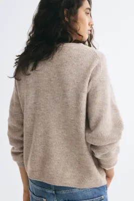 Pull - Taupe clair — photo 3