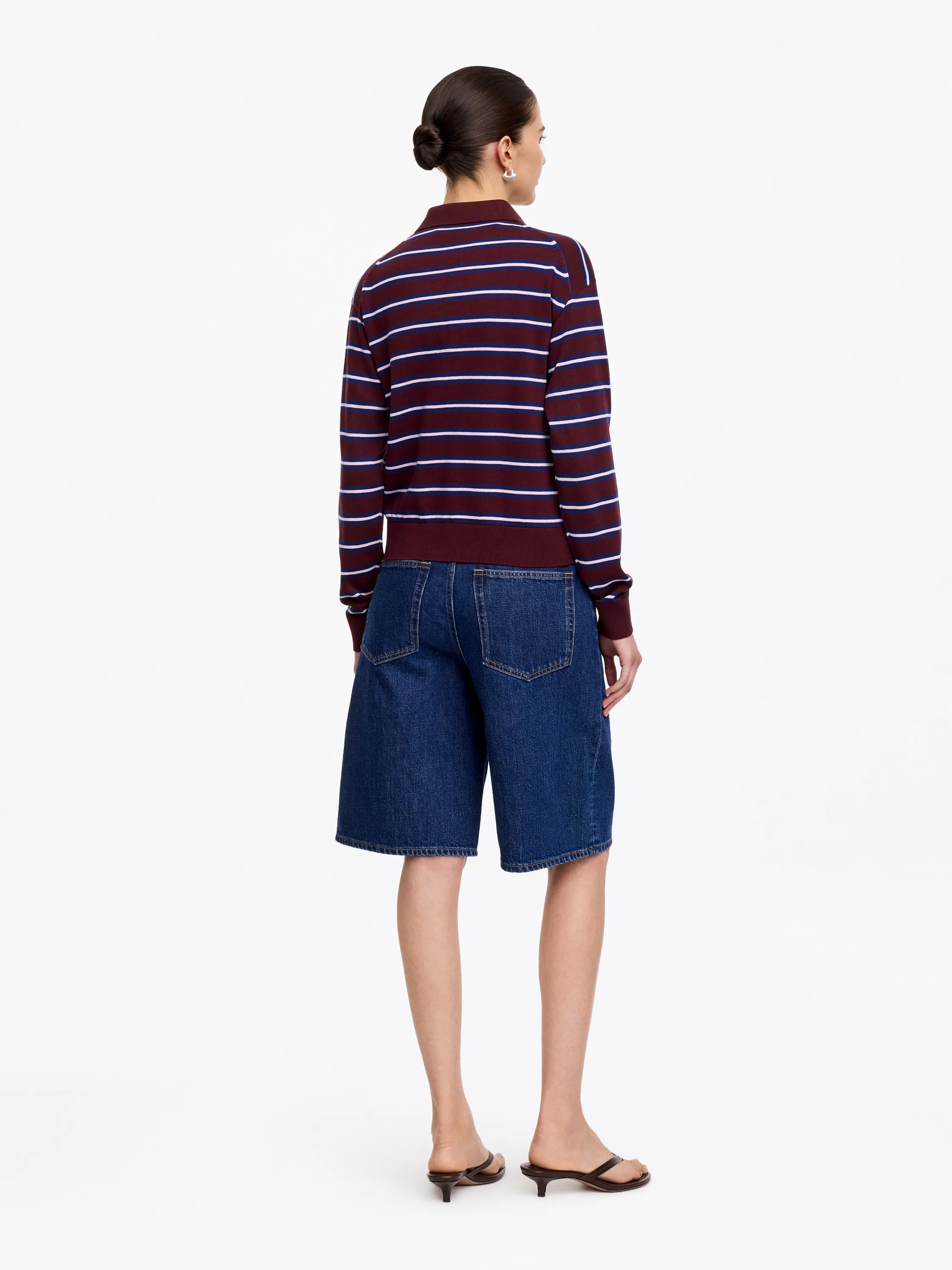 Polo en maille - Rouge foncé/Bleu/Rose