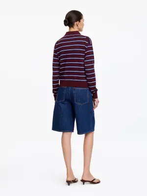 Polo en maille - Rouge foncé/Bleu/Rose — photo 1
