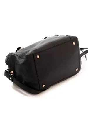 Sac à main BRIDGET en cuir grainé noir avec longue bandoulière Prix boutique 1495€ — photo 4