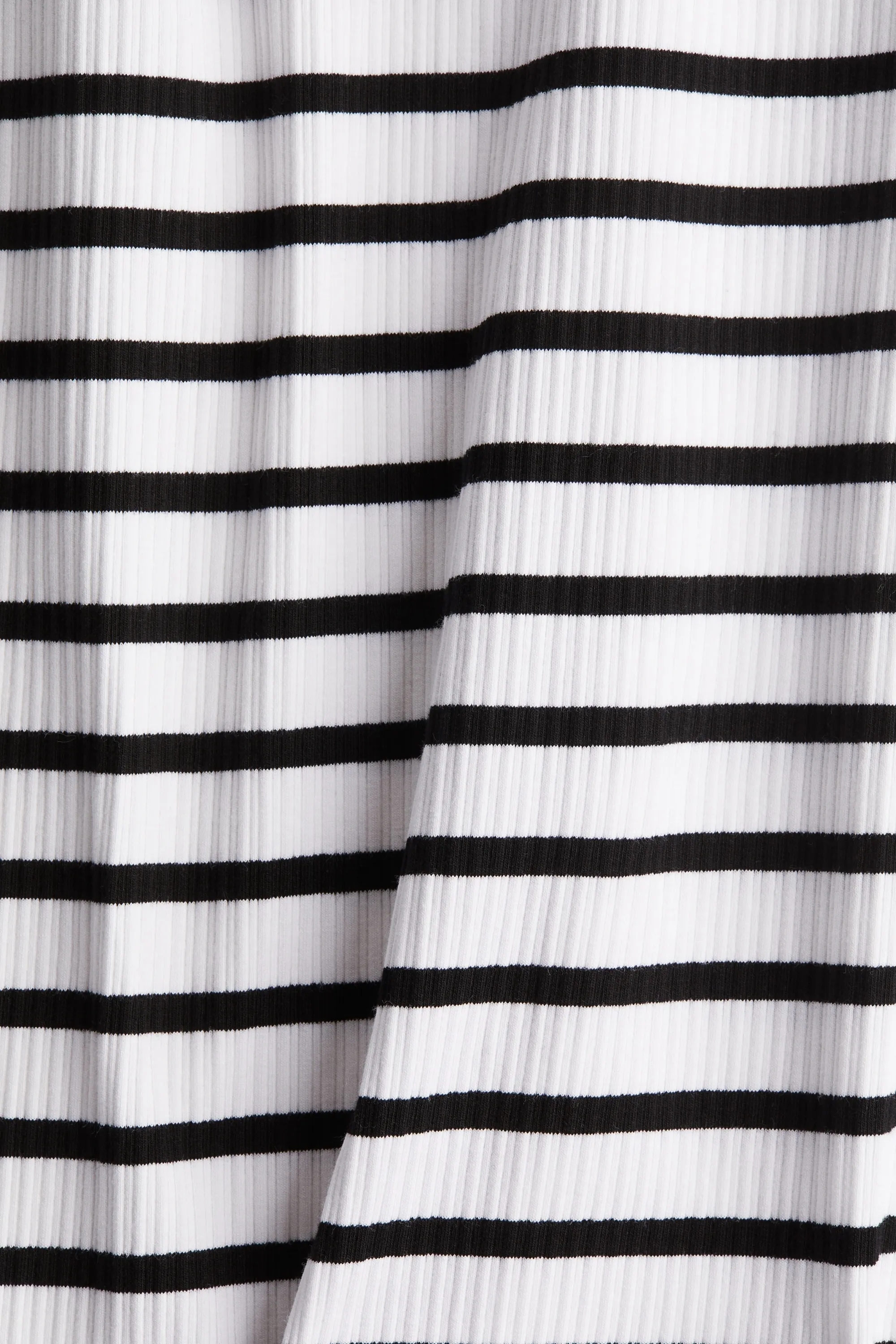 MAMA Robe T-shirt côtelée - Blanc/rayures noires