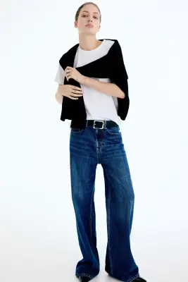 Wide High Jeans - Bleu denim — photo 1