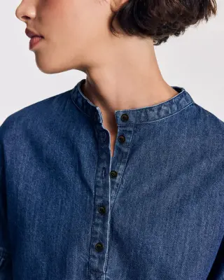 Blouse Constantine bleu chambray foncé — photo 5